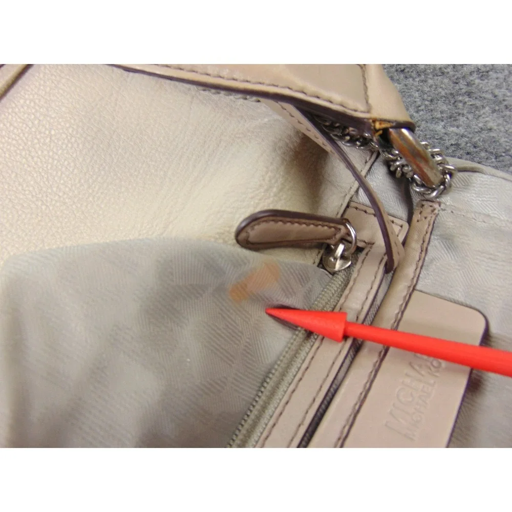Michael Kors Bedford Flap Crossbody Bag Beige Pebbled Leather 30T6TE2M3L‎ Tassel